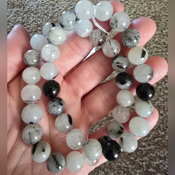 🐰 SALE🐰 10m Black And White Rutile Bracelet - Picture 10 of 15